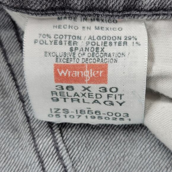 Vintage Wrangler Jeans Mens 36 x 30 Gray Wash Relaxed Fit Straight‎ Leg Baggy - Picture 7 of 13